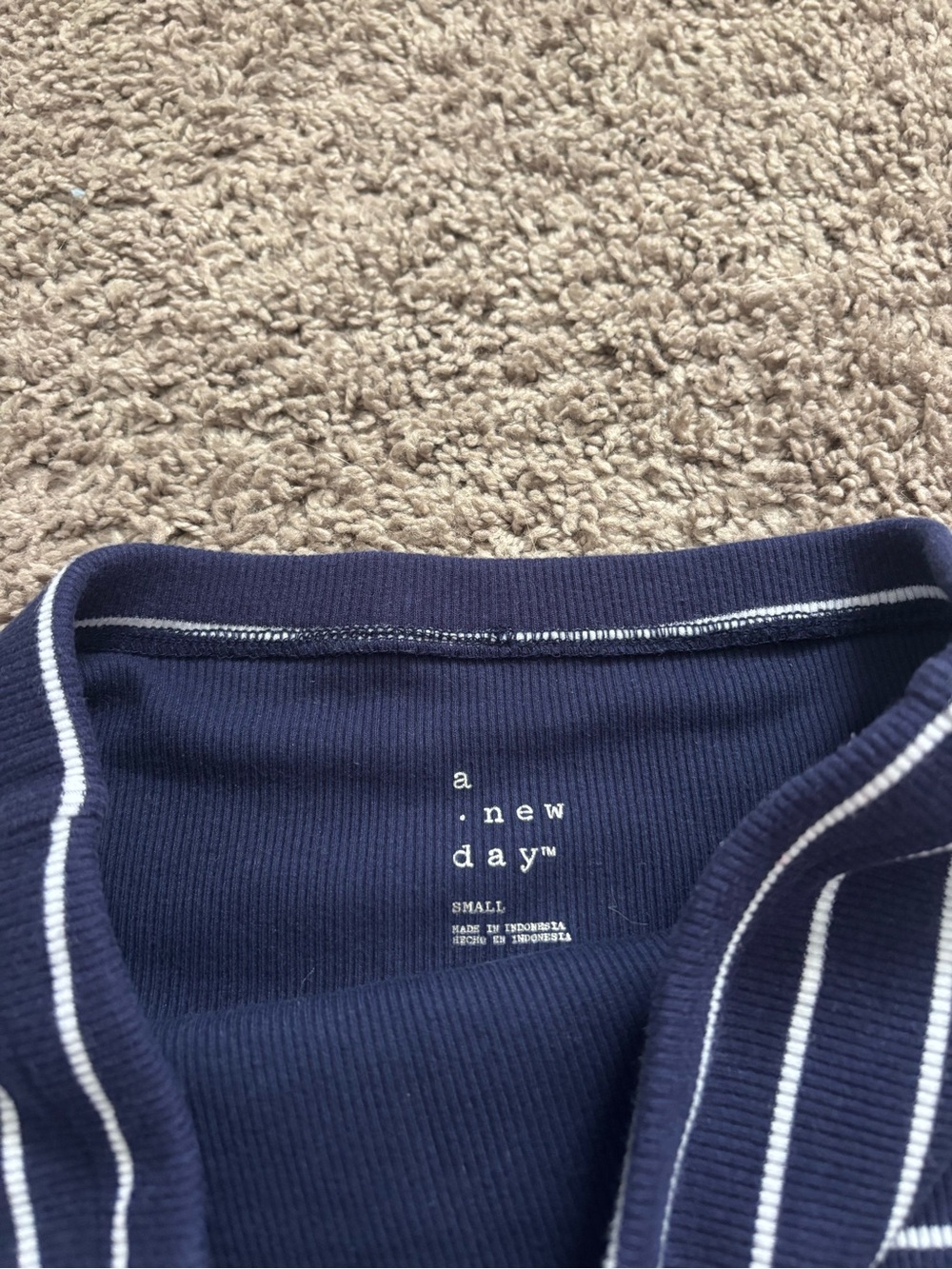 a new day Navy and White Striped Tube Top - Picture 2 of 3